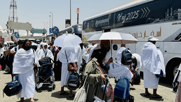 Hajj packages from Hyderabad 2027 — pilgrims departing for Makkah with Mubarak Travels